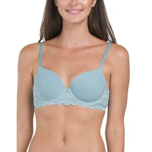 HANRO Tourmaline Blue Luxury Moments Lace T-shirt Bra
